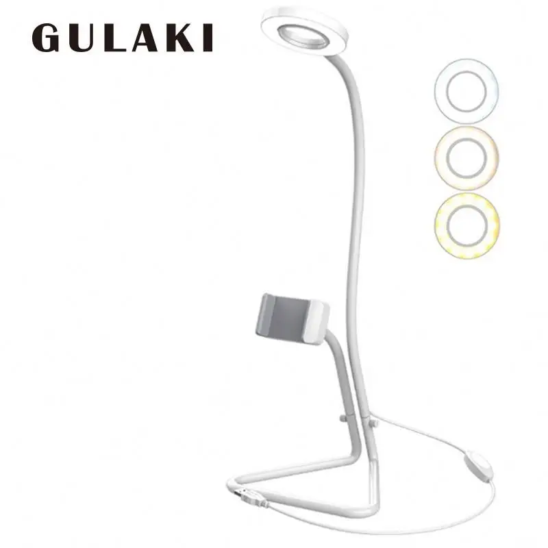 

Selfie ring light with cell phone holder HOPd3 portable led tripod