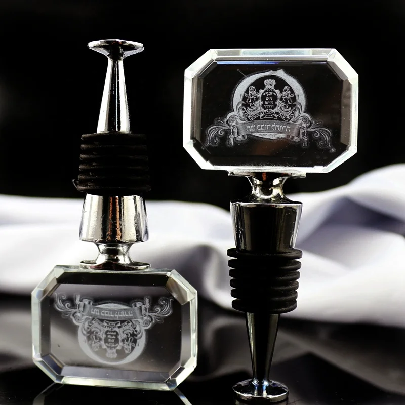 Custom 3d Laser Crystal Wine Bottle Stopper For Event Gifts/wine
