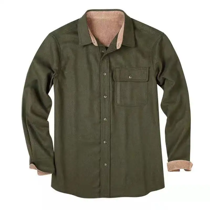 

Amazon Hot-sell Plain Checked Buck Custom Cotton Camp Flannel Shirt