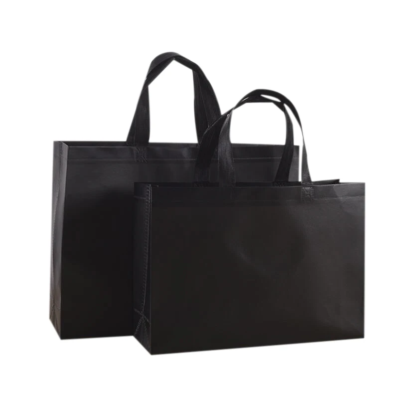 

Custom logo printed eco friendly cheap cloth gift carry black nonwoven fabric shopping bags for garment