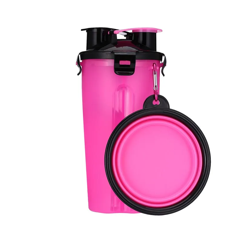 

Hot Selling Pet Dog Products 2 in 1 Dog Drinking Water Bottle with Bowl, Colorful