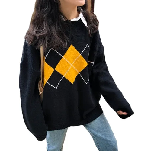 

Geometric Pattern Fashion Basic Hit Casual Regular 2019 Female Women Long Sleeve