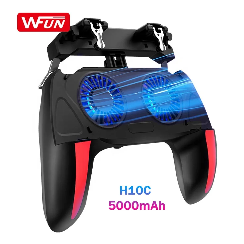 2019 Factory H10 Mobile Smartphone Controller Triggers Gaming Joystick For PUBG Gamepad Cooling With Double Fan