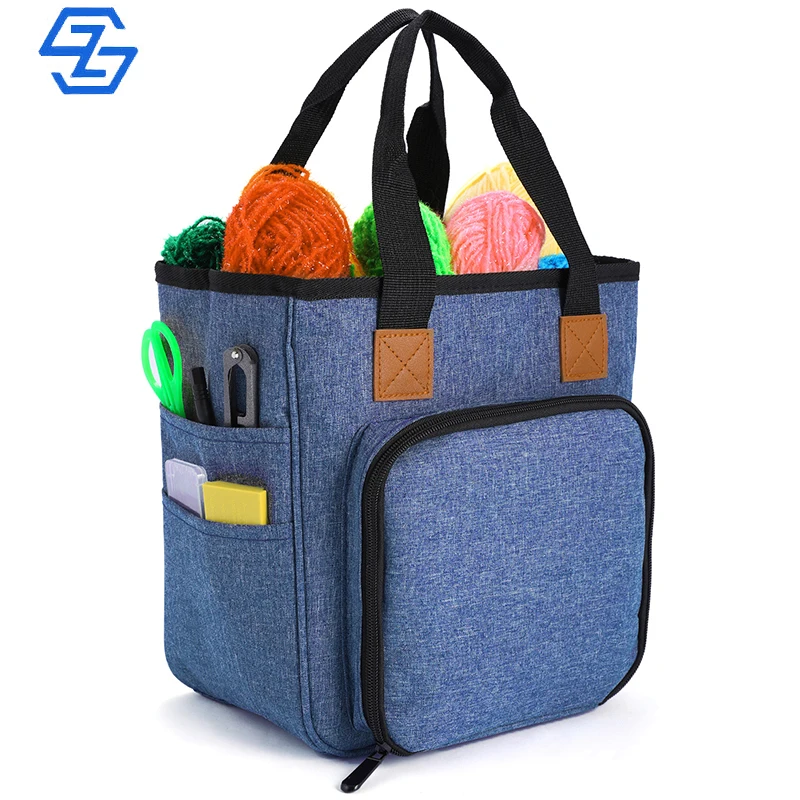 

Large Capacity Knitting Tote Bag Portable Yarn Storage Organizer for Needles Crocheting Accessories Custom Yarn Crochet Bag, Customized color