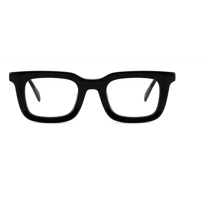 

2021 Wholesale New Design Custom Logo Vintage Unisex Square Bevel Acetate Optical Frames Eyeglasses, 4 colors