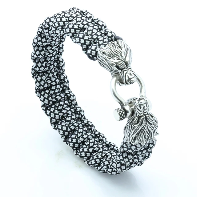 

Stars Forever Brass Dragon shape Charms Paracord Rope Bracelet