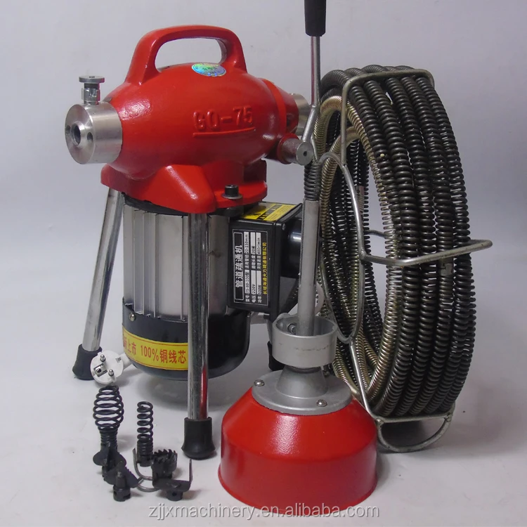 

electric dredge drain pipe sewer cleaning machine unclog machine, Red