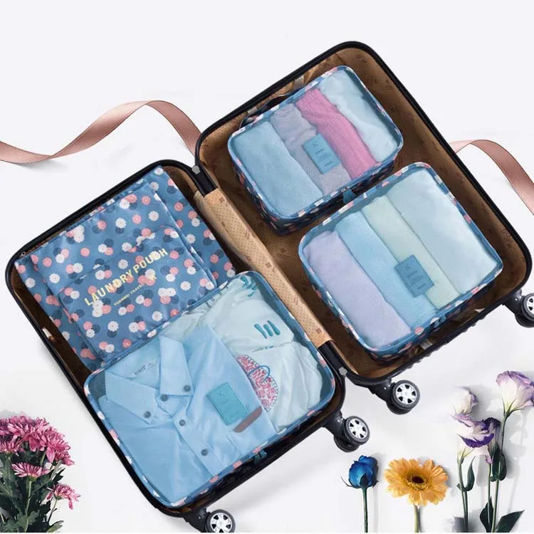 

Custom Compression Packing Cubes 6 Set Travel Luggage Organizer Storage Bags, As details shows /oem