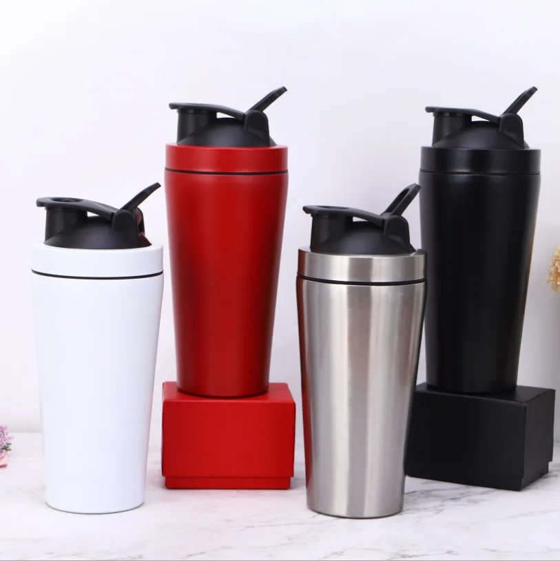 

Wholesale Customized Metal Sports Gym Protein Shaker Bottles for Protein Mixes Travel Mug Stainless Steel Shaker Cup, 11 color