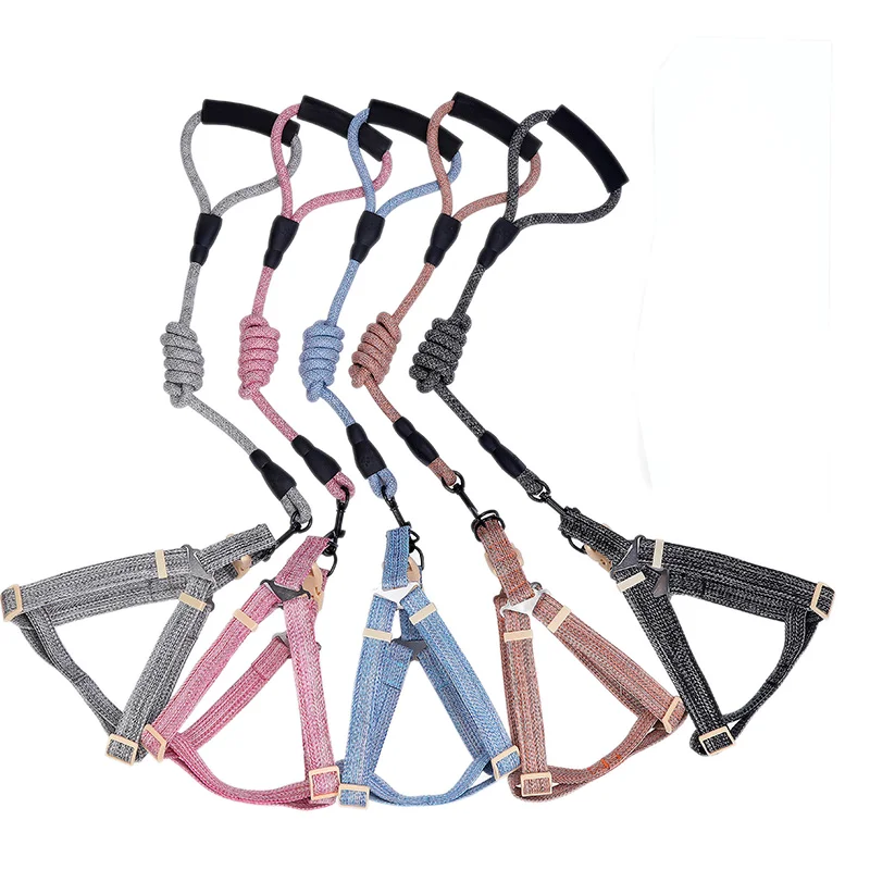

High Quality Adjustable Nylon Pet Dog Safety Rope Leash And Harness