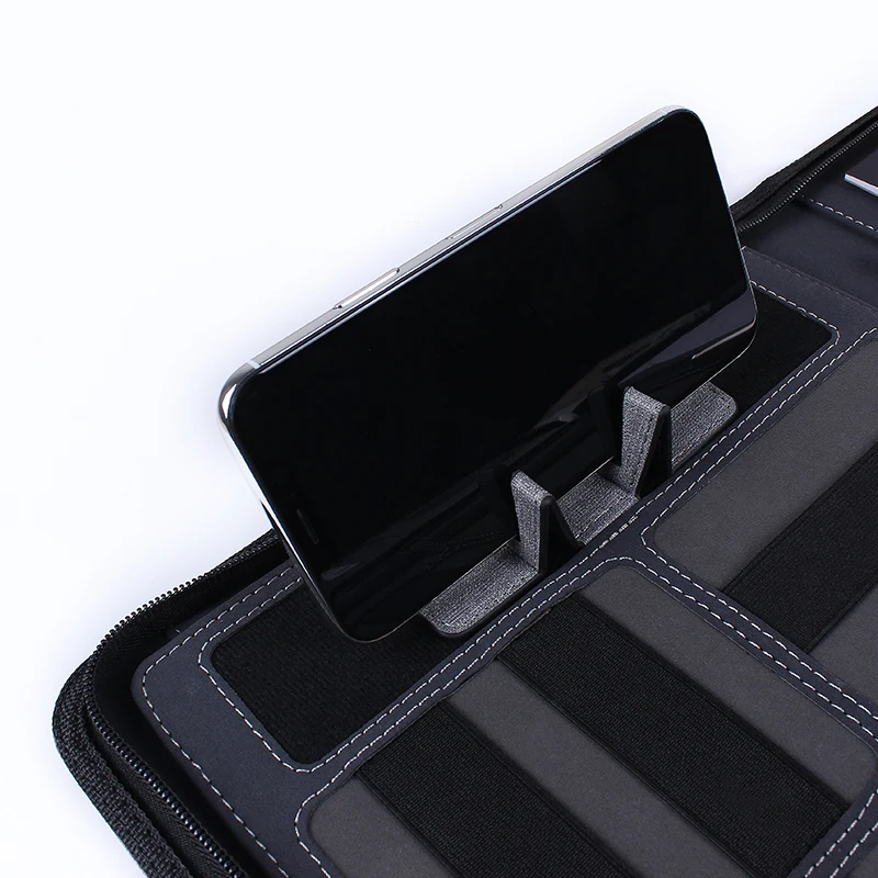 Customized a4 file with portable power charging notebook multi-function manager folder