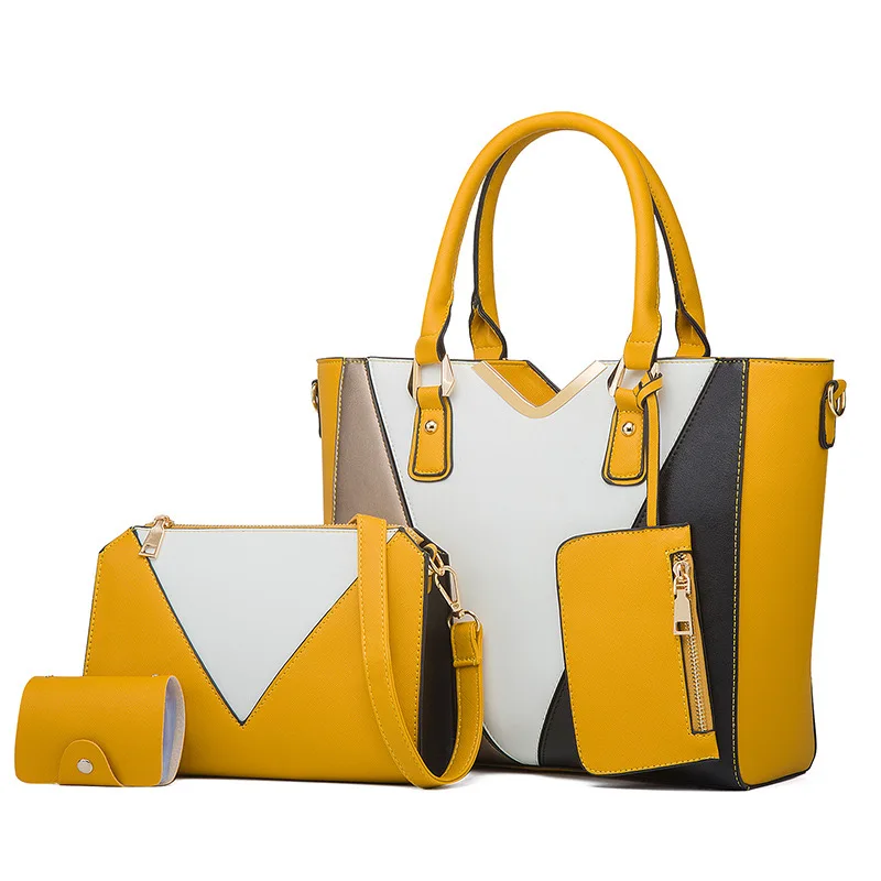 

2021 pu leather popular products handbags set 4pcs ladies women hand bags luxury