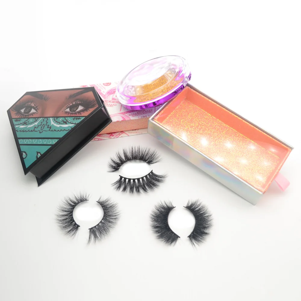 

AG0114 Hybrid magnet box 16mm mink 3d eyelashes, Black color