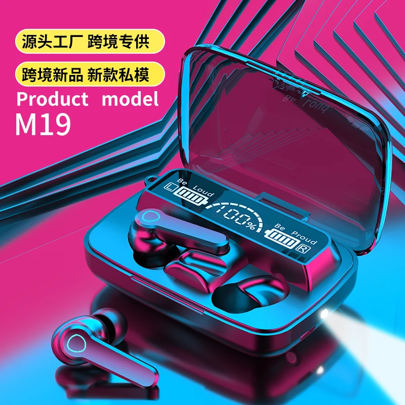 

New m19 Wireless Headphones 5.0 TWS F9 Headset HIFI Mini In-ear Sports Running Earphone Support iOS/Android with 2000mAh