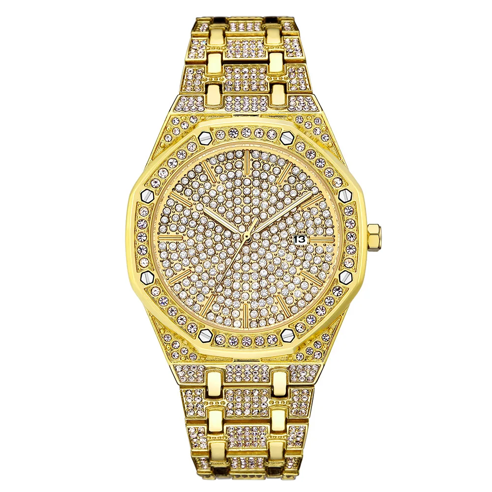 

YT021 Full Diamond Watch Men Luxury Diamond bling Watches Top Brand Luxury High Quality Male Quartz Watch