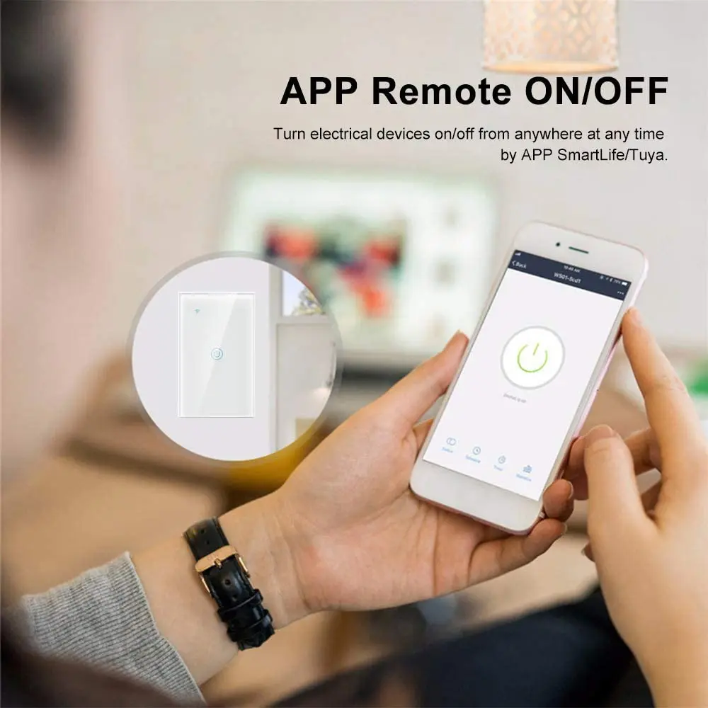 Smart Life 1 Gang 1 Way Smart Wireless Wifi Light Switch/Tuya Smart Touch Wall Switch - ANKUX.COM