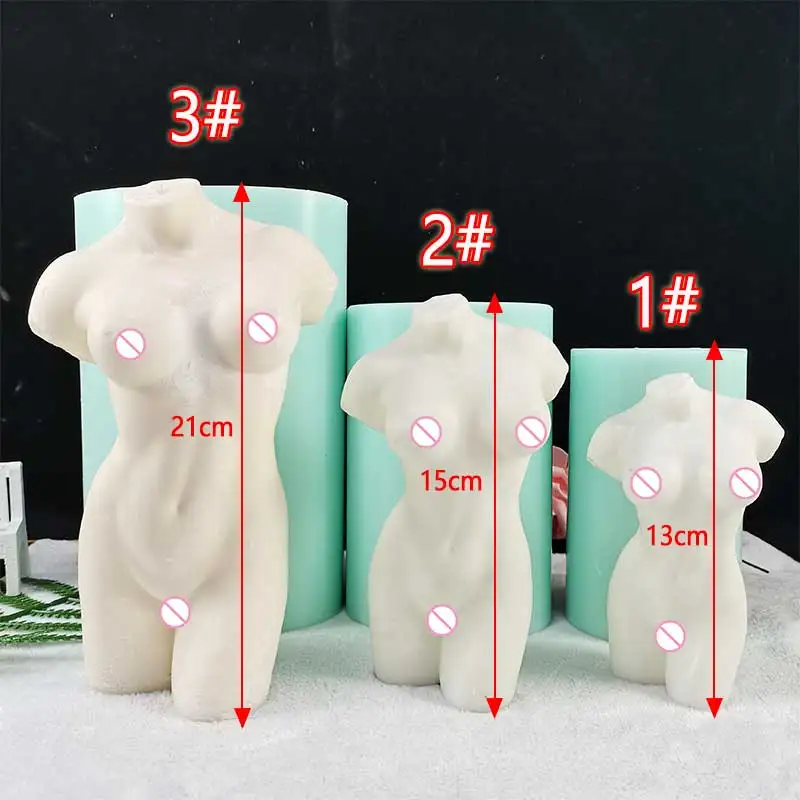 

candle molds 2021 body silicon candle making molds DIY cement candle molded, Random