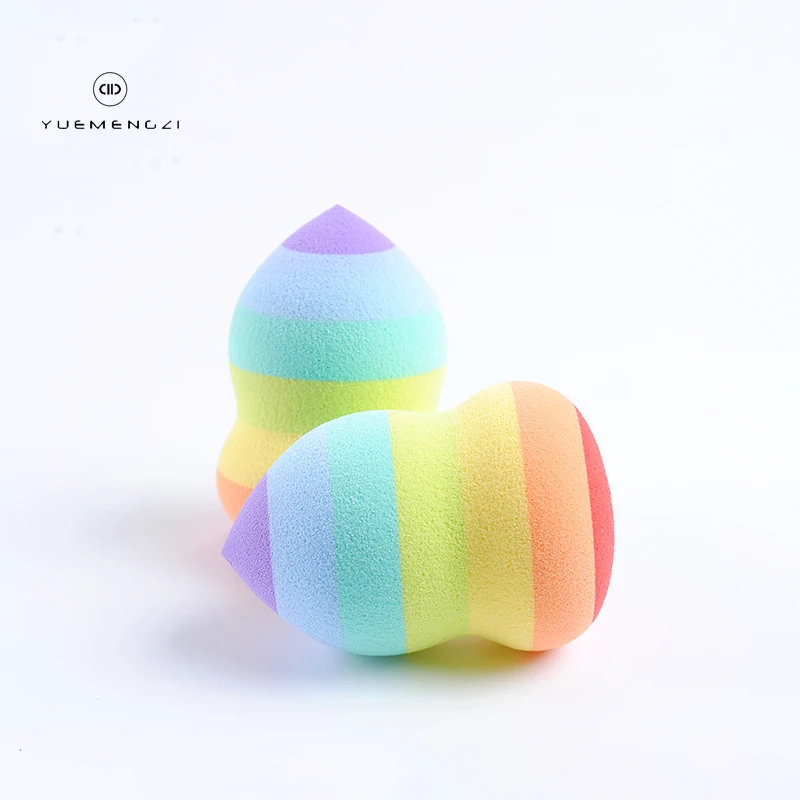 

Rainbow Colors Eco Friendly Super Soft Marble Makeup Puff Multicolor Gourd Rainbow Shape Remover Makeup Sponge, Pink.white,purple or customized color