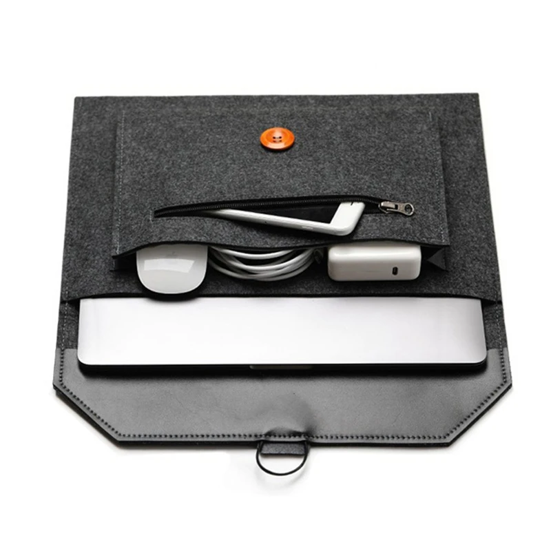 

Multi- pockets elastic cord Portable Felt Document Storage Pouch Bag Case