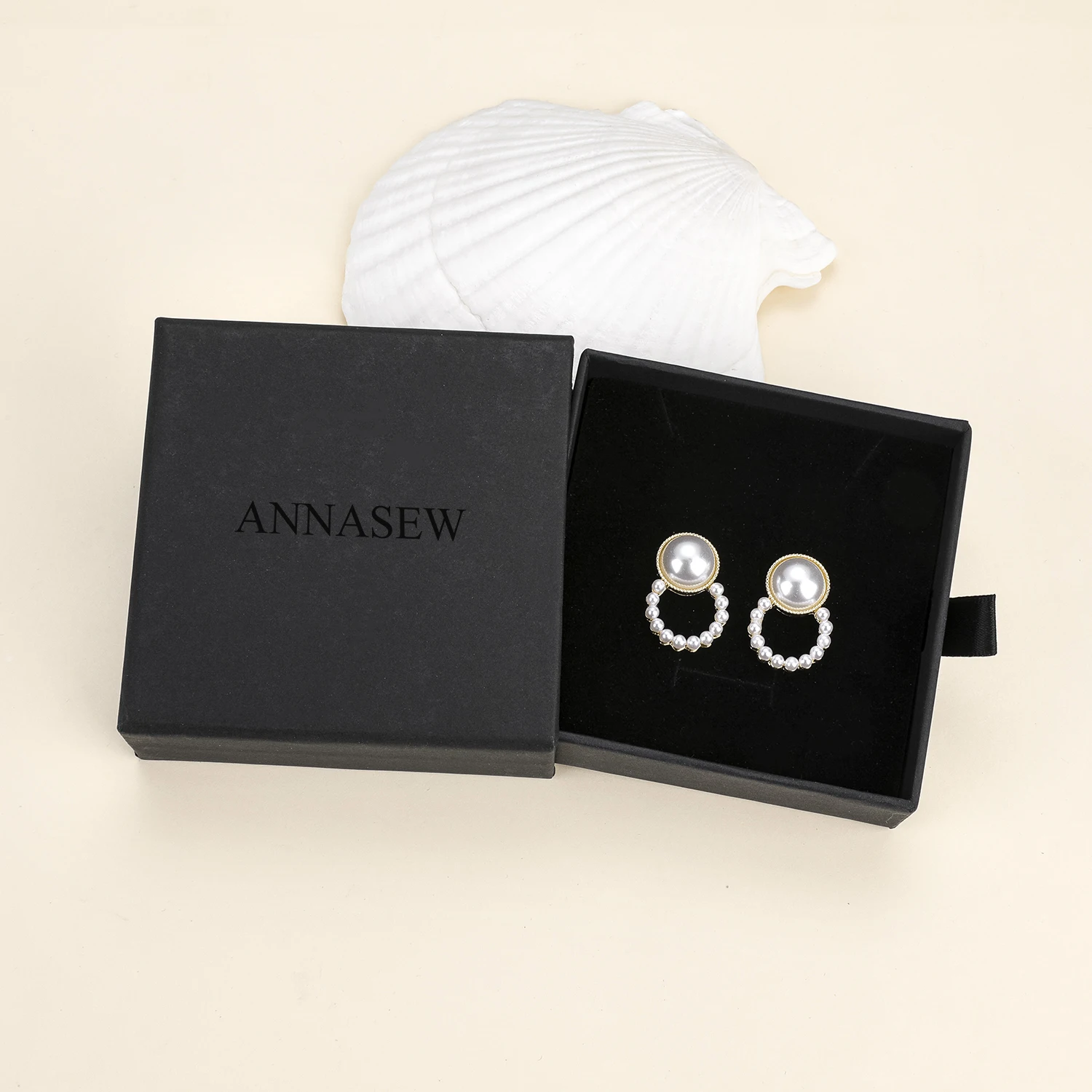 

Annasew Custom Logo Printed Luxury Necklace Earring Packaging Microfiber Jewelry Pouch & Black Paper Jewelry Box, Customized