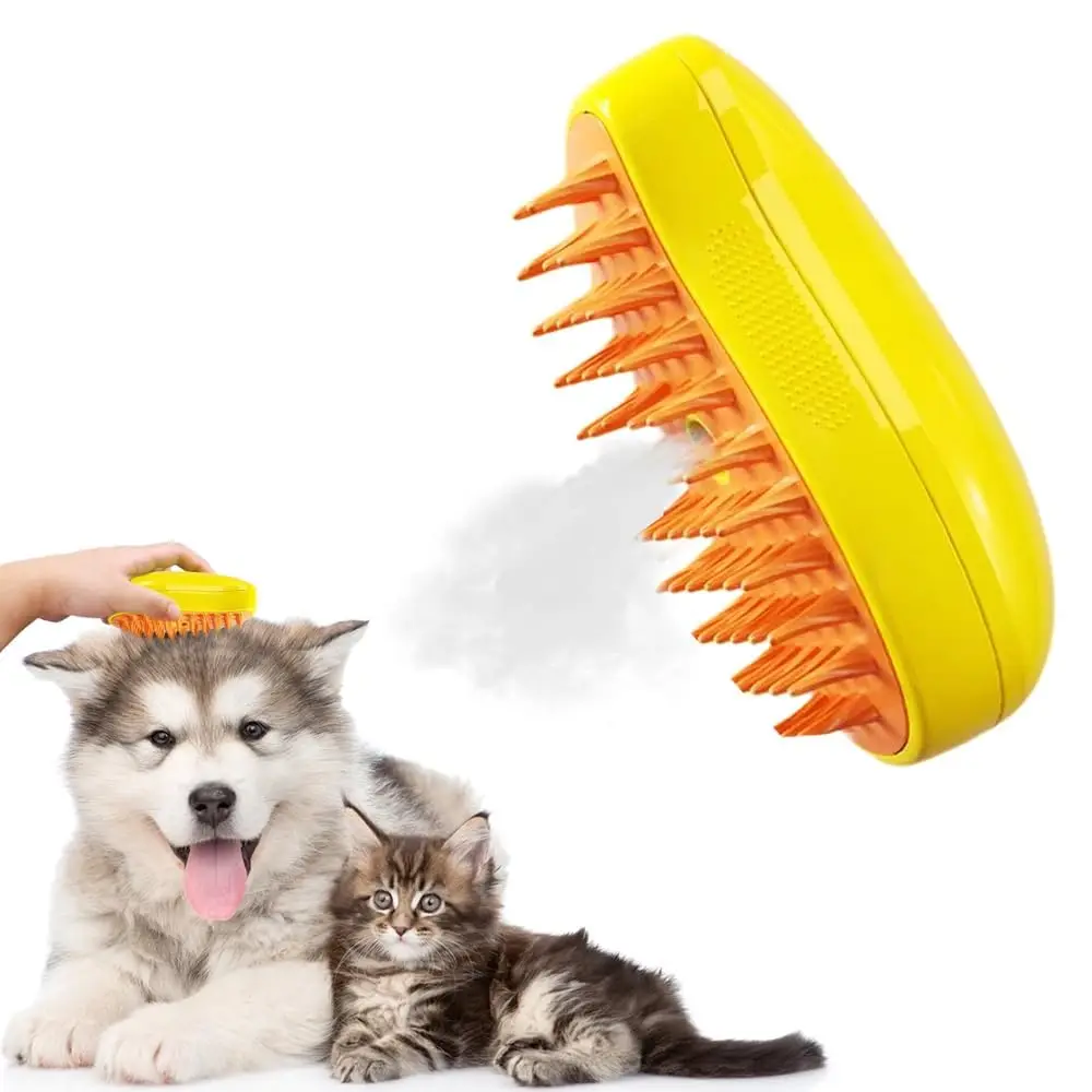 

2024 Steamy Cat Brush comb hair removal pet magic Professional Pet Grooming Cleaner Cat Steam Brush for Shedding and Cleaning