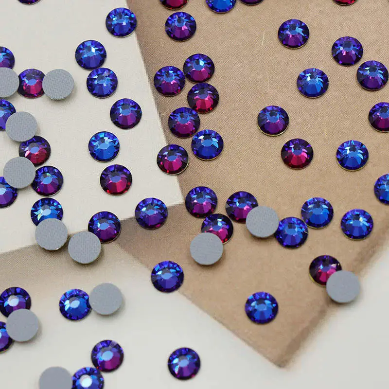 

Plus Top Quality Meridian Blue 12 Cuts Cristal Glass Hotfix Strass for DIY Jewelry Making Nail Art