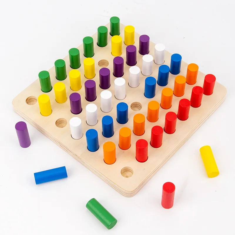 

Montessori Educational Wooden Toys For Kids Board Sensory Wooden Board Stick Color Discrimination Teaching Early Education Toy