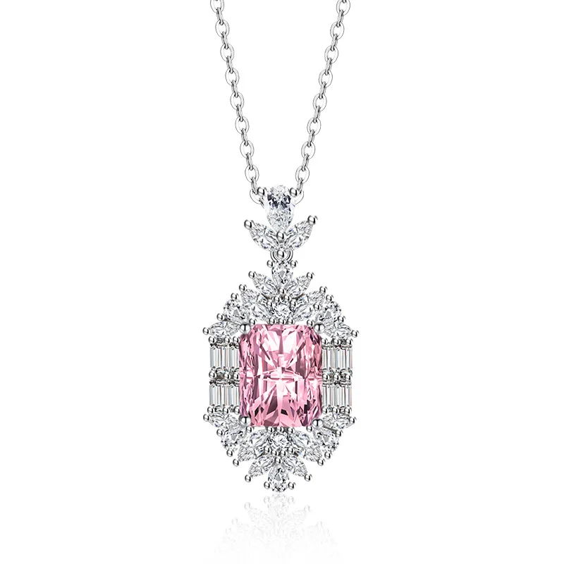 

MSYO INS Style Fashion Emerald Necklace Color Zircon Pendant Necklace, As picture