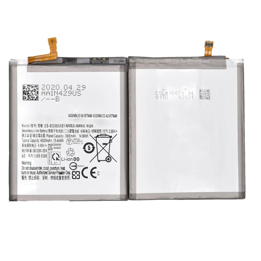 

Replacement Mobile Phone Battery Eb-bg980aby 4370 Mah For Samsung Galaxy S20