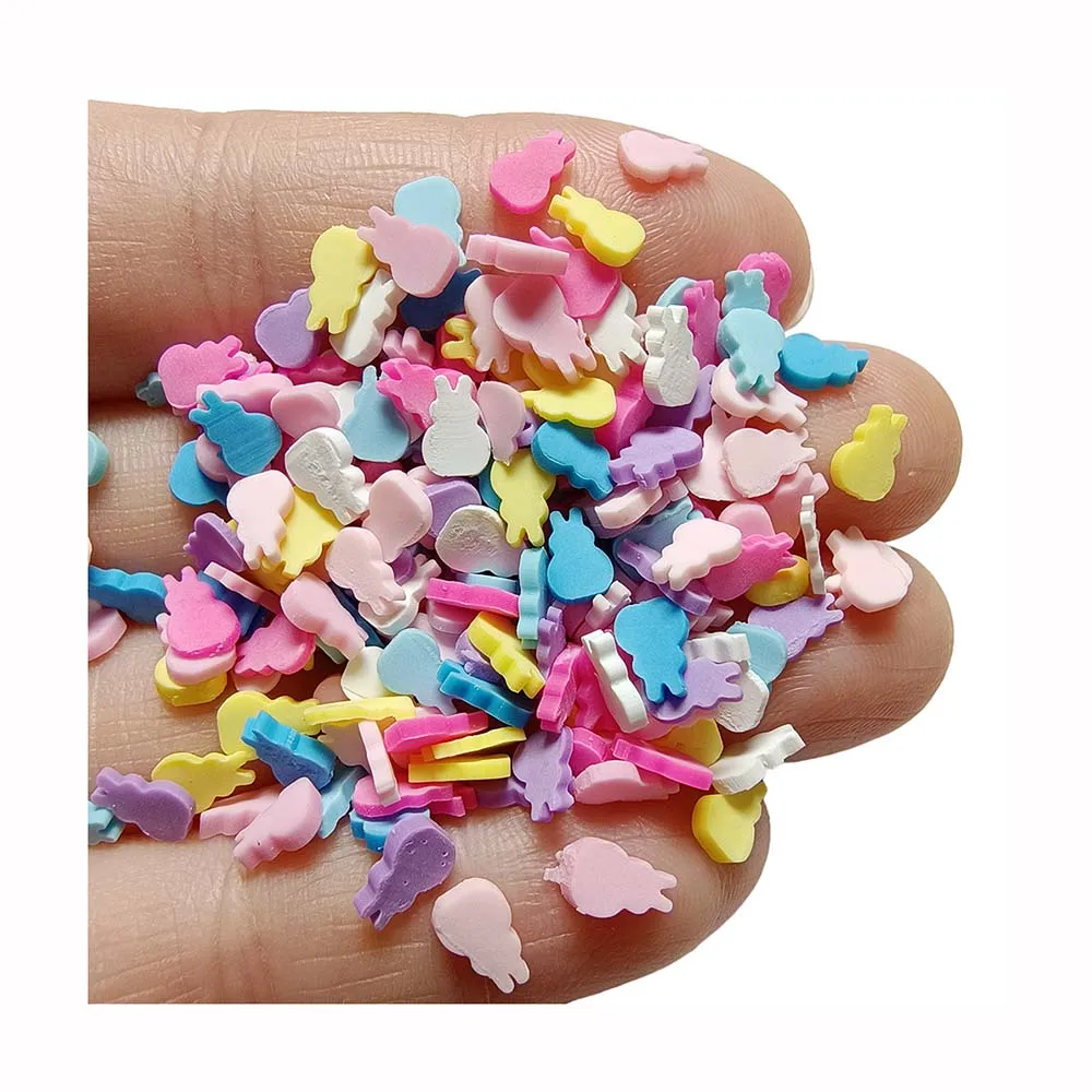 

5mm Easter Cartoon Rabbit Shape Clay Slices Rabbit Sprinkles For Diy Crafts Tumbler Accessories