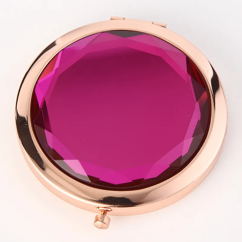 

New Arrival best gifts double sided folding compact mirror custom cosmetic travel mirror, Rose gold , silver , purple ,blue ......