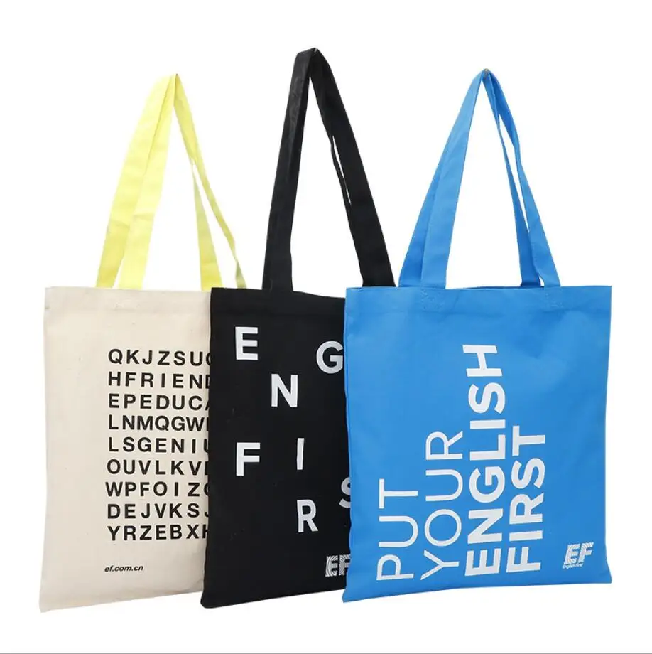 

Custom Logo Printed monogram canvas shoulder bag art tote bag canvas gift bag, Customized color