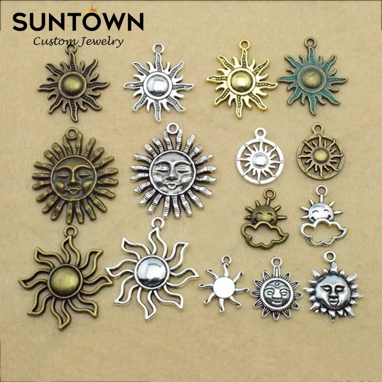 

Amazon Hot Selling Gold Sun Moon Bracelet Jewelry Charms for Jewelry Making Suntown