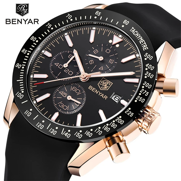 

BENYAR 5140 Men Watches Brand Luxury Waterproof Sport Quartz Chronograph Military Watch Men Clock Relogio Masculino