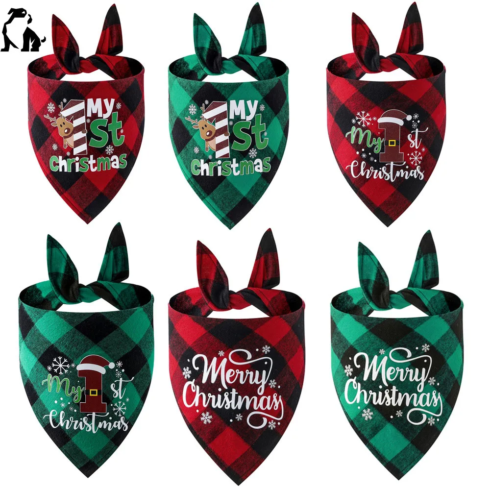 

HANDOU custom pet saliva towel single layer triangle towel dog christmas scarf christmas bandana triangle scarf, Colors