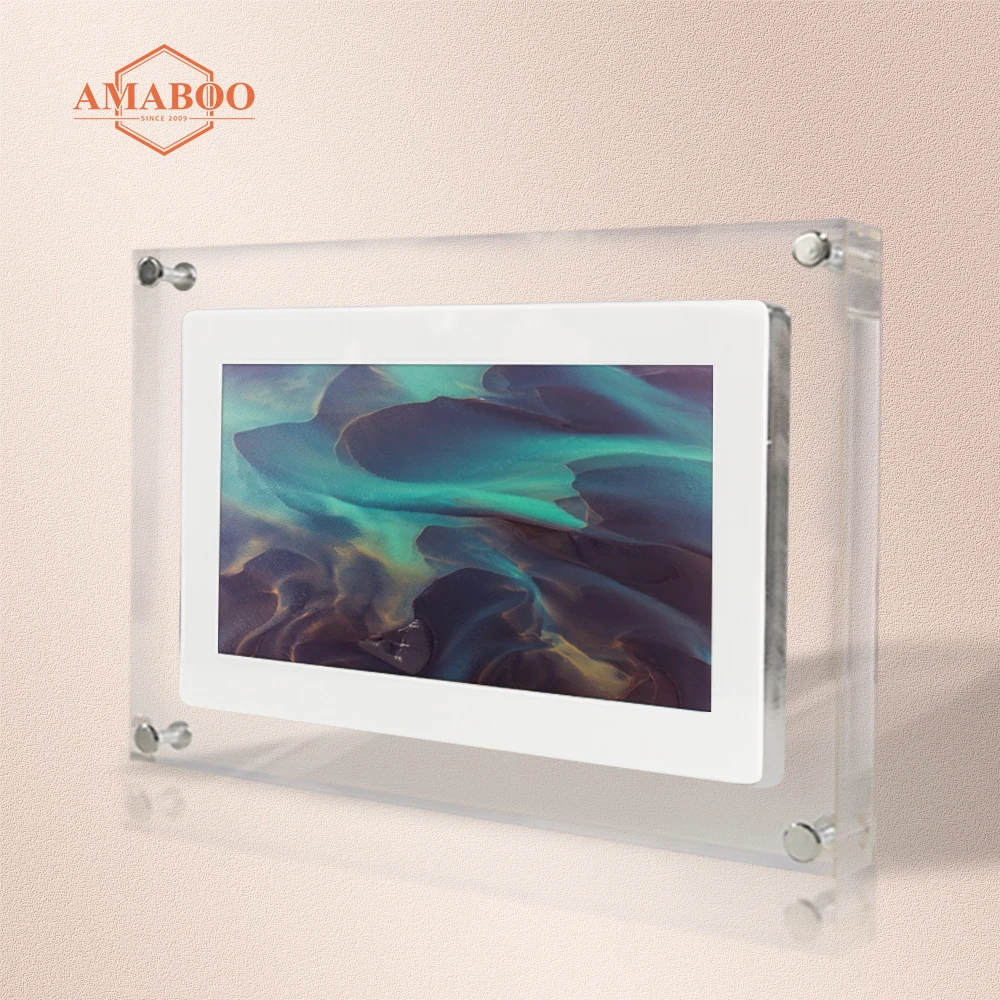 

AMABOO Artwork Sexy Loop Playback Video Mp4 Images Picture 7 Inch Acrylic Digital Photo Frame, White