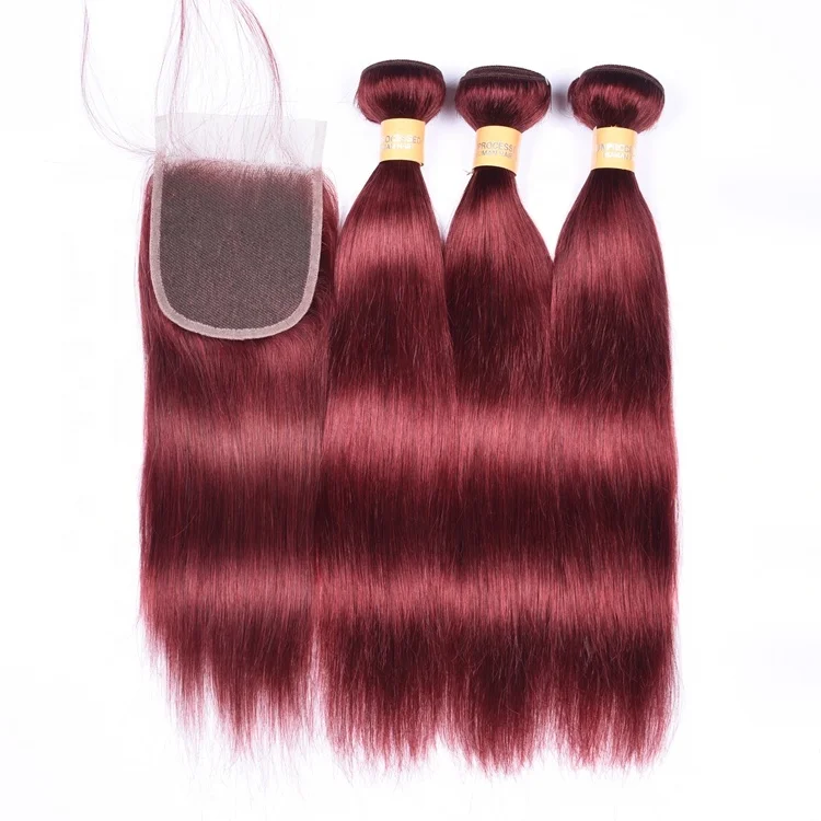 

Factory Price Straight Malaysian Human Virgin Hair Bundles With Lace Closure
