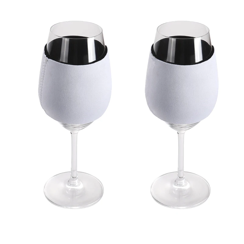 

For sublimation insulated wine glass cooler goblet holder sleeve, White
