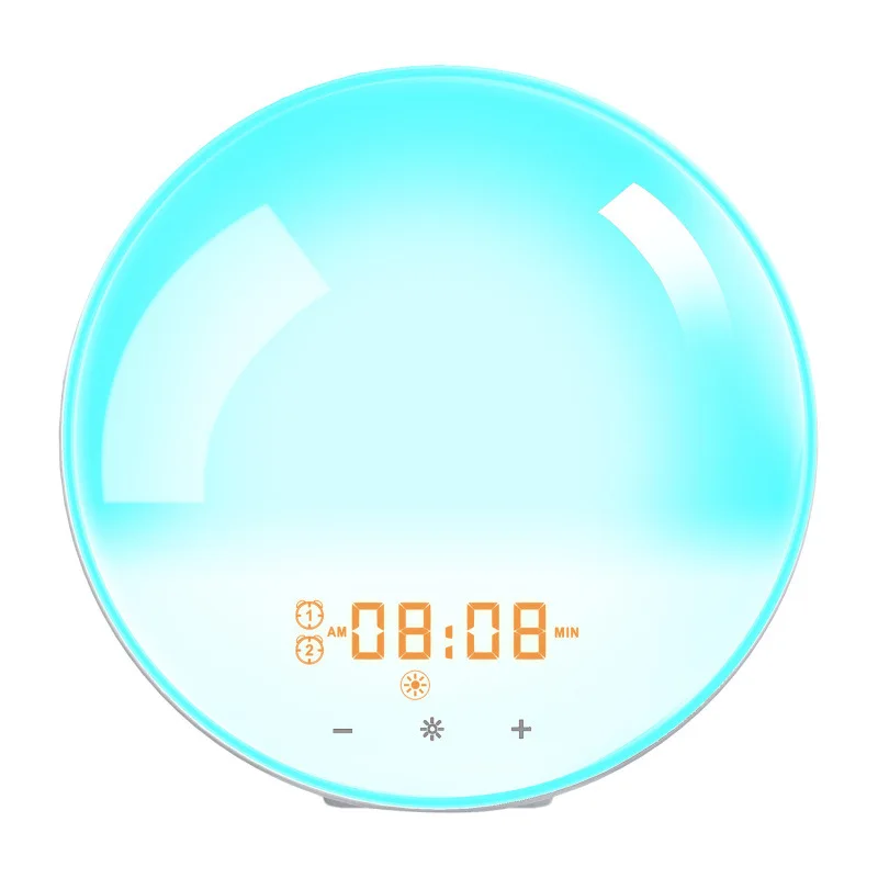 

Bedroom Night Light Wake Up Light Sunrise Simulation Light Radio Smart Model Lamp, 7 colors night light