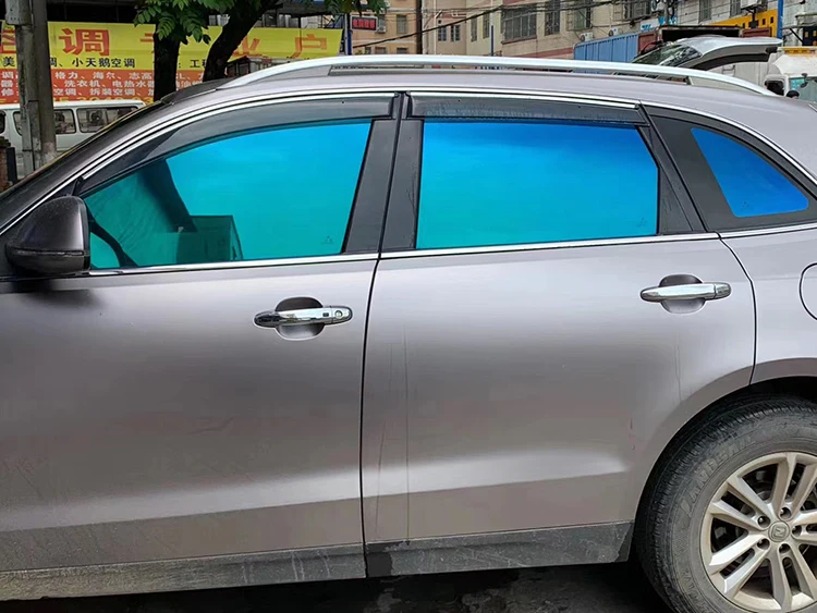 58% 透光效果太阳色调膜汽车挡风玻璃色调蓝色变色龙汽车色调膜