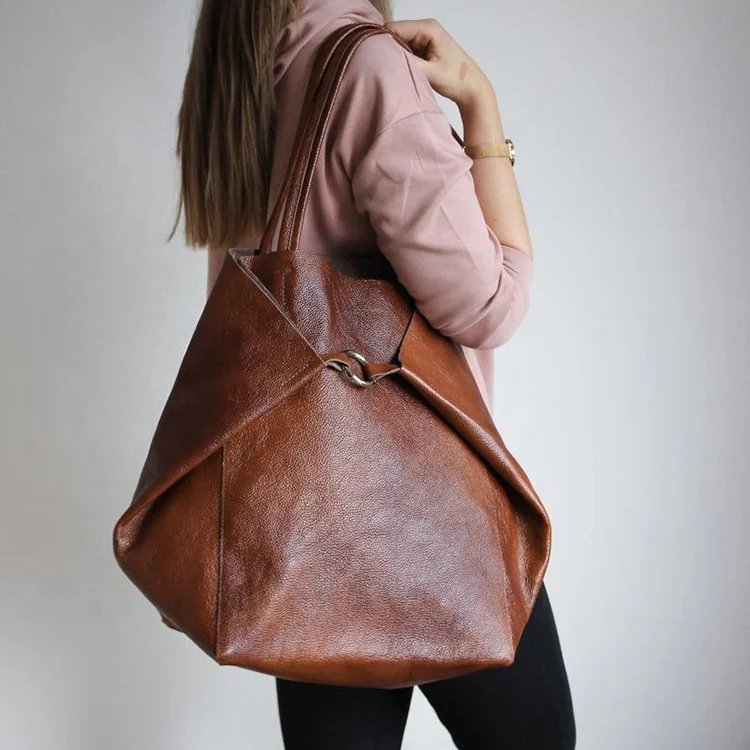 

Made in China Big Capacity Pu Leather Casual Bag Tote Bags Handbag Bags For Women, Brown,black