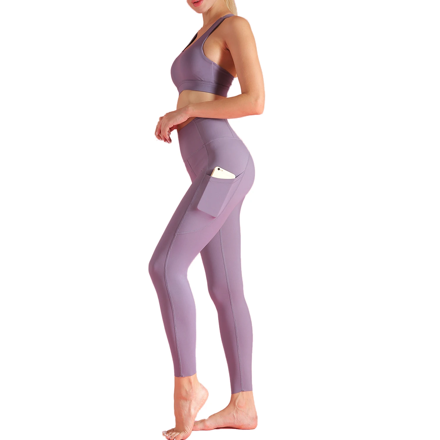 

Manufacturer Selling Seamless Crop Top Woman 2020 GYM Set 2 Piece Womens For Home