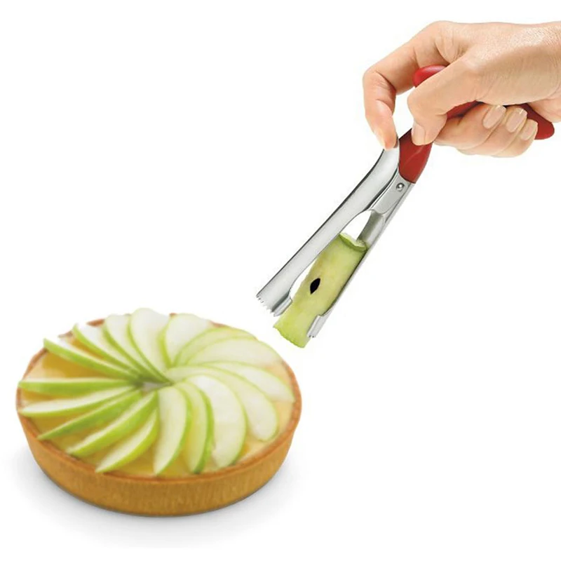 

Apple Cutter Pear Knife Corers Fruit Slicer Multi-function Cutting Stainless Steel Vegetable Core Removed Kitchen Divider Tools, As photo