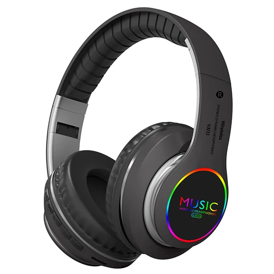 

Wholesale VJ033 Wireless Earphones With LED lights TF card Audifonos FM radio folding Headphones True Stereo Wireless Earbuds