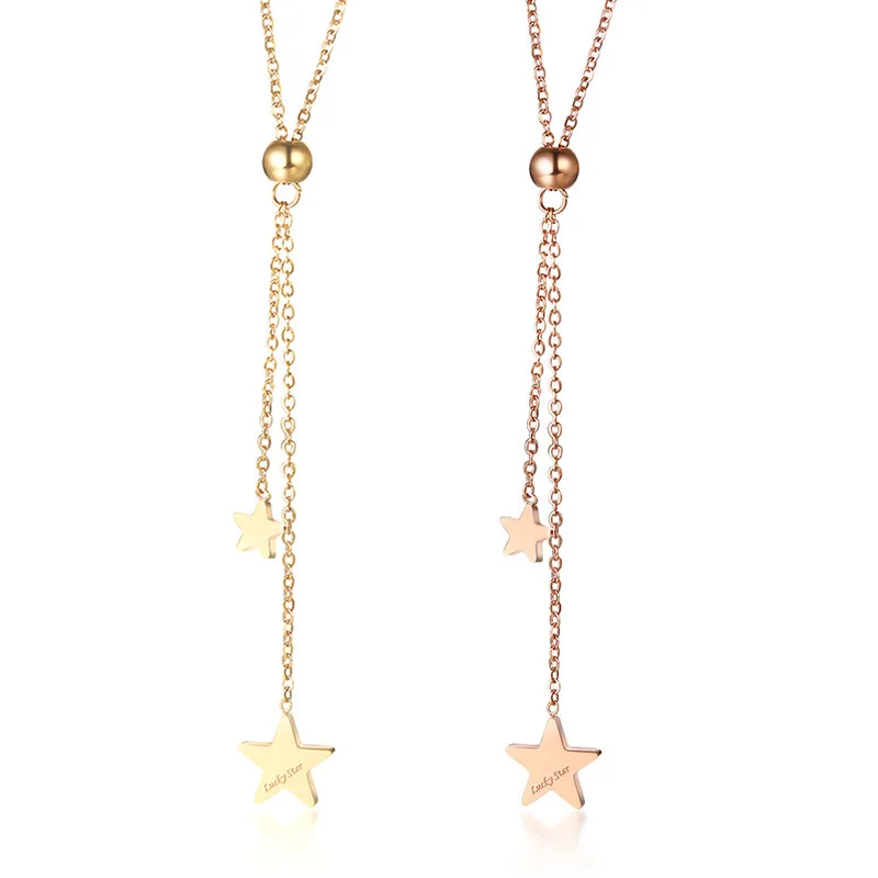 

Stainless steel star necklace for ladies fashion necklace, As pic