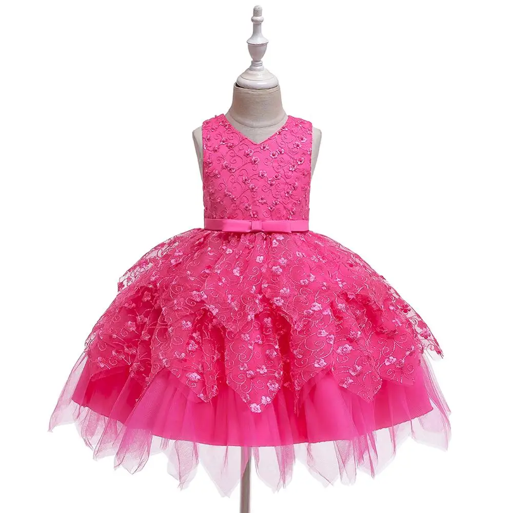

Purple Pearl Girls Princess party Dress high-grade wedding dress baby tutu dress for 1 years old kids girl, White;purple;pink;red;blue;champagne;rose