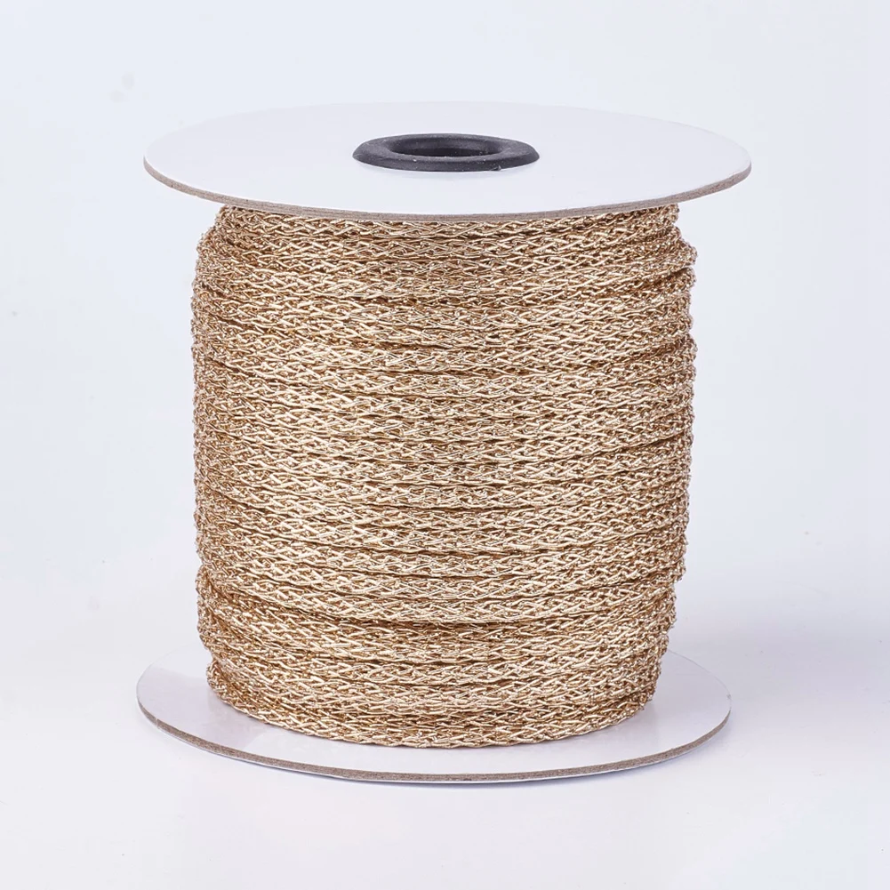 

Pandahall 4mm Gold Resin and Polyester Braided Cord Thread