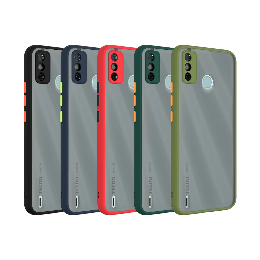 

Translucent Smoke Matte PC+TPU 2 in 1 Phone Case With Camera Protection For Itel For Tecno Camon 17 pro For Infinix Note 10 pro, Multi colors