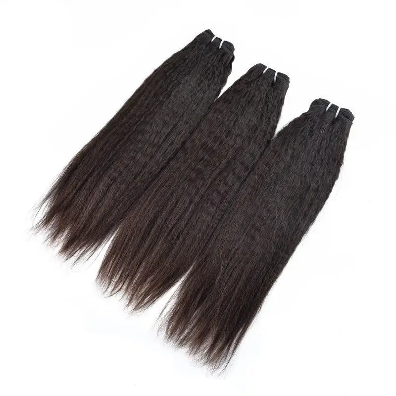 

Wholesale Factory kinky straight yaki bundle100% human hair best quality low price customize with color and texture