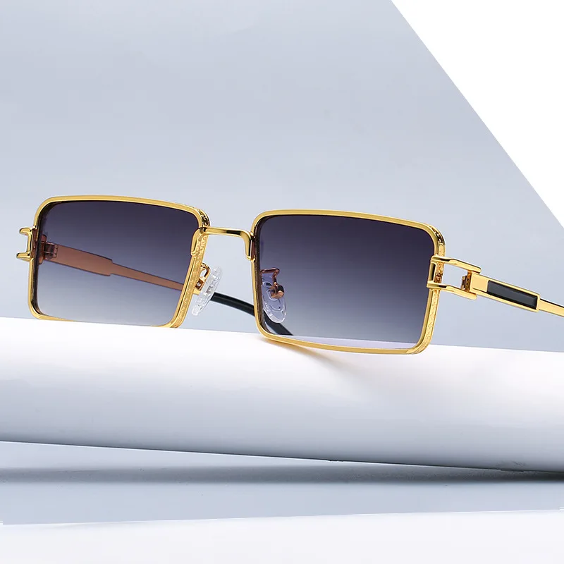 

Newest Rectangle Small Lens Sunglasses Metal Sun Glasses Personality Style Trendy Shade Sunglasses